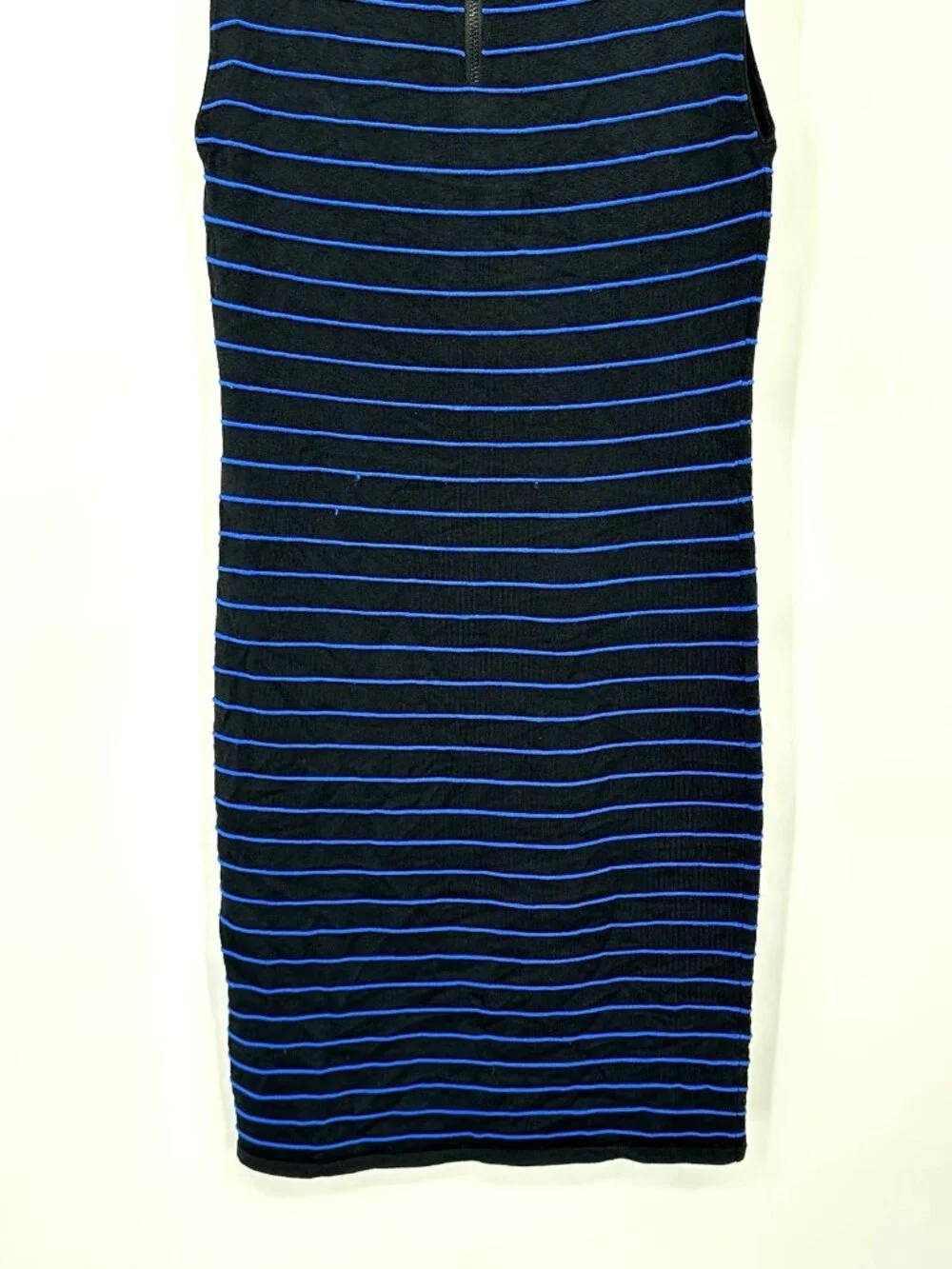 ALICE + OLIVIA dress sheath shift striped blue SMALL sleeveless knit beach - Picture 7 of 10